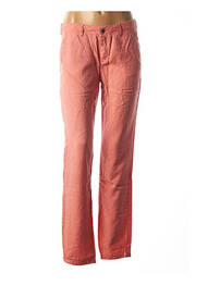 Pantalon droit fermeture zippée sous rabat boutonné taille basse orange COUTURIST femme
