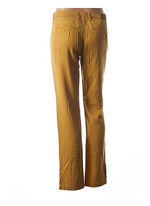 Pantalon droit fermeture zippée sous rabat boutonné taille basse jaune COUTURIST femme