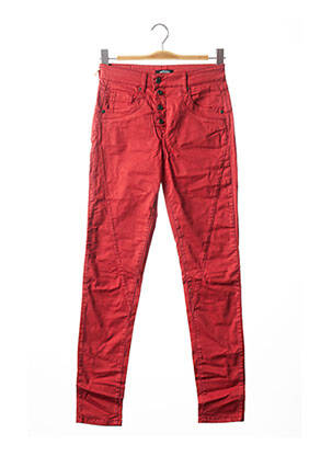Pantalon droit stretch taille basse rouge COUTURIST femme
