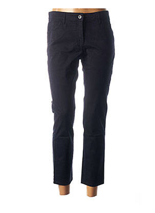 Pantalon 7/8 fermeture zippée sous rabat boutonné taille normale bleu COUTURIST femme