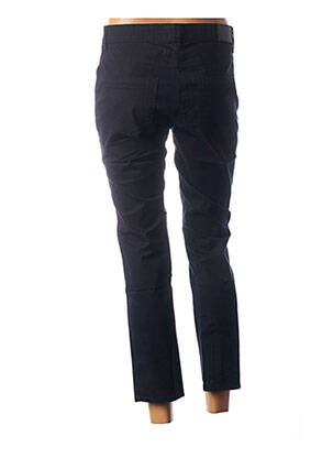 Pantalon 7/8 fermeture zippée sous rabat boutonné taille normale bleu COUTURIST femme