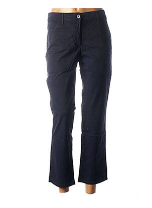 Pantalon 7/8 fermeture zippée sous rabat boutonné taille normale bleu COUTURIST femme