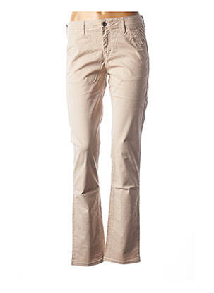 Jeans coupe droite stretch taille normale beige COUTURIST femme