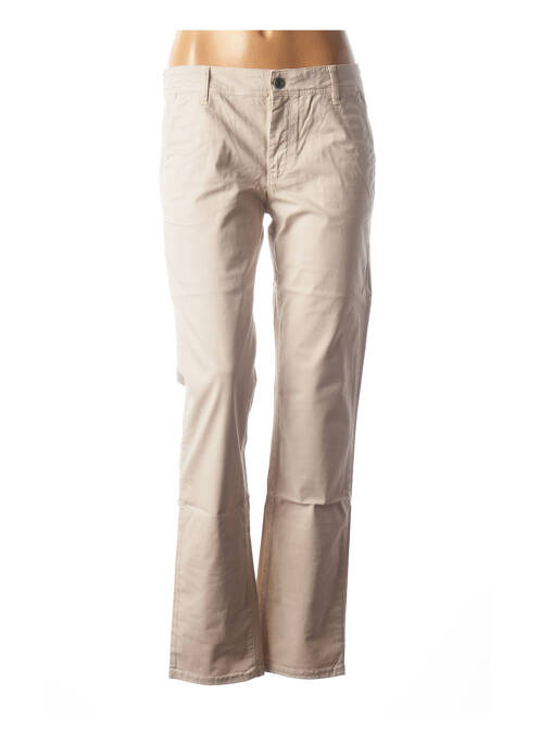 Jeans coupe droite stretch taille basse beige COUTURIST femme