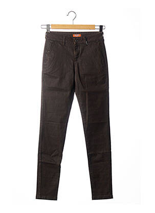 Pantalon slim tissage enduit taille normale marron COUTURIST femme