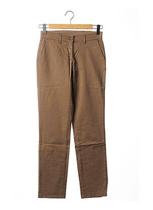 Pantalon droit stretch taille normale marron COUTURIST femme