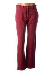 Pantalon droit fermeture zippée sous rabat boutonné taille normale rouge COUTURIST femme