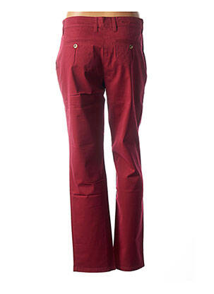 Pantalon droit fermeture zippée sous rabat boutonné taille normale rouge COUTURIST femme