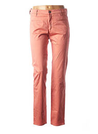Pantalon droit fermeture zippée sous rabat boutonné taille normale rose COUTURIST femme