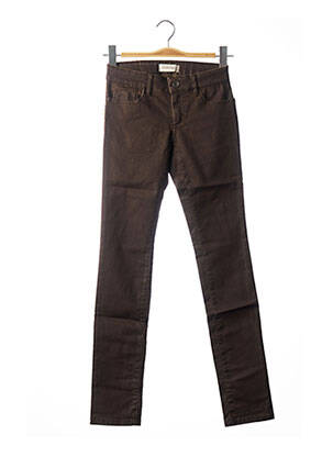 Pantalon slim tissage enduit taille normale marron COUTURIST femme