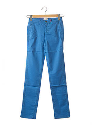 Pantalon chino fermeture zippée sous rabat boutonné taille normale bleu COUTURIST femme