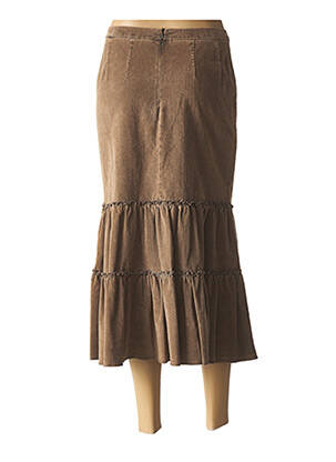 Jupe longue fermeture zippée au dos marron ROSA ROSAM femme
