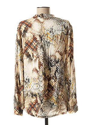 Blouse poignets boutonnés avec fente manches longues beige QUATTRO femme