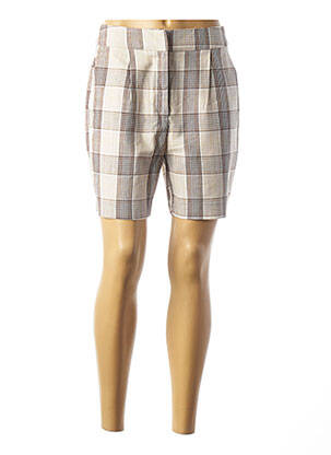 Short fermeture zippée sous rabat avec crochet taille normale beige VERO MODA femme