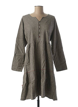 Robe mi-longue manches longues manches longues gris RHUM RAISIN femme