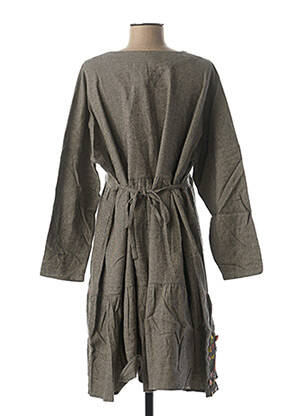 Robe mi-longue manches longues manches longues gris RHUM RAISIN femme