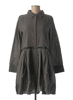 Tunique manches longues col chemisier gris RHUM RAISIN femme