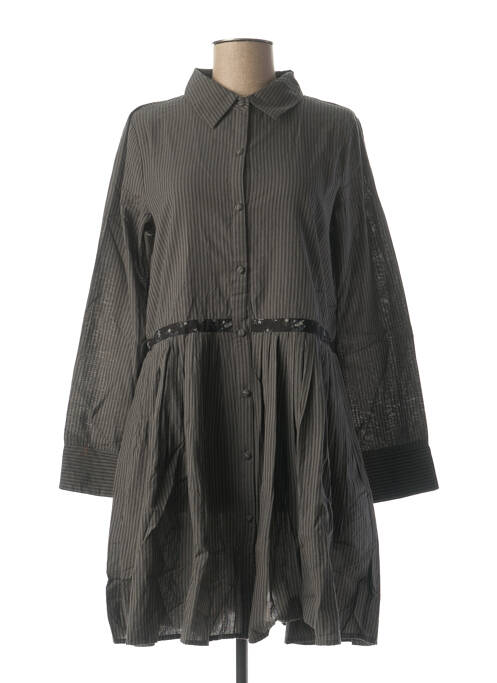 Tunique manches longues col chemisier gris RHUM RAISIN femme