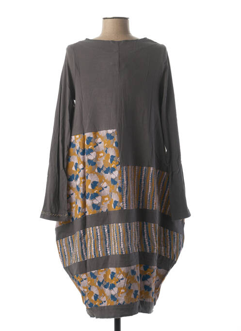 Robe mi-longue gris RHUM RAISIN pour femme