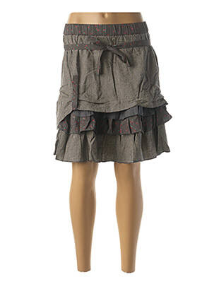 Jupe mi-longue coupe évasée gris RHUM RAISIN femme