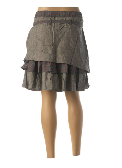 Jupe mi-longue gris RHUM RAISIN pour femme