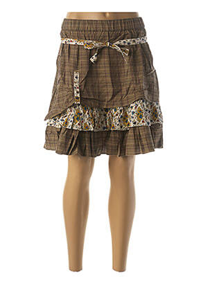 Jupe courte coupe évasée marron RHUM RAISIN femme