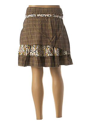 Jupe courte coupe évasée marron RHUM RAISIN femme