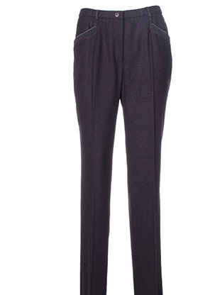 Pantalon droit fermeture zippée sous rabat boutonné taille normale violet PAUPORTÉ femme