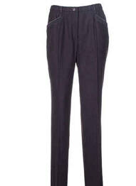 Pantalon droit fermeture zippée sous rabat boutonné taille normale violet PAUPORTÉ femme