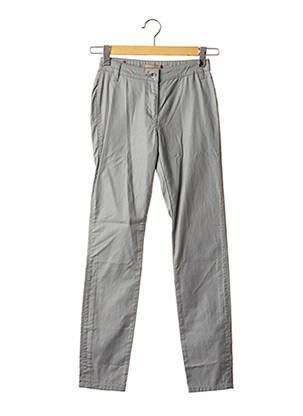 Pantalon slim tissage popeline taille normale gris SANDWICH femme