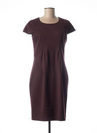 Robe mi-longue fermeture zippée au dos manches courtes violet QUATTRO femme