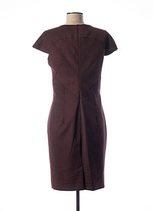 Robe mi-longue fermeture zippée au dos manches courtes violet QUATTRO femme