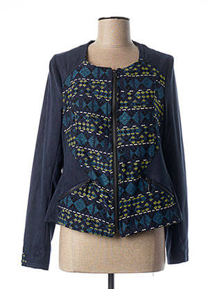 Veste casual tissage suedine bleu QUATTRO femme