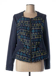 Veste casual tissage suedine bleu QUATTRO femme