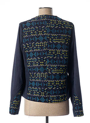 Veste casual tissage suedine bleu QUATTRO femme