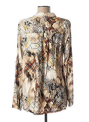 Blouse poignets boutonnés avec fente manches longues beige QUATTRO femme
