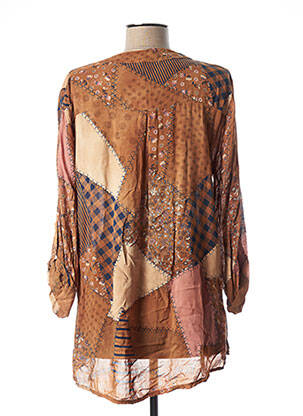 Tunique manches longues fermeture boutonnée sur le devant marron QUATTRO femme