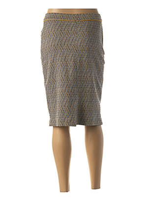 Jupe mi-longue stretch jaune QUATTRO femme