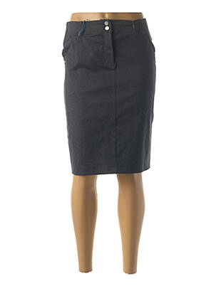 Jupe mi-longue stretch bleu QUATTRO femme