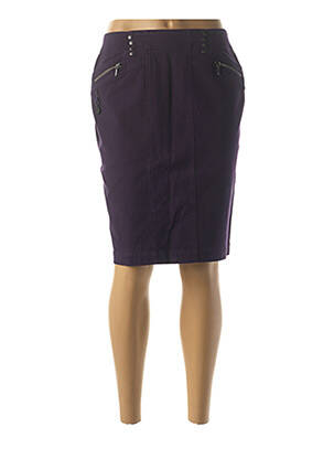 Jupe mi-longue stretch violet QUATTRO femme