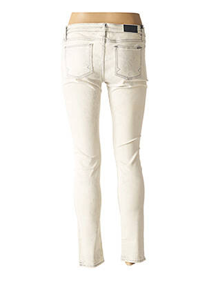 Jeans skinny tissage brut taille basse beige REIKO femme