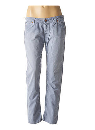 Jeans coupe droite broderie rivets taille basse bleu REIKO femme