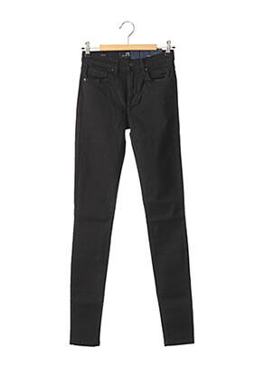 Jeans skinny tissage brut taille haute noir LBT femme
