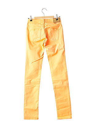 Pantalon slim broderie rivets taille basse orange CIMARRON femme