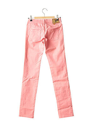 Pantalon slim broderie rivets taille basse rose CIMARRON femme
