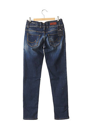 Jeans coupe slim broderie rivets taille basse bleu LBT femme
