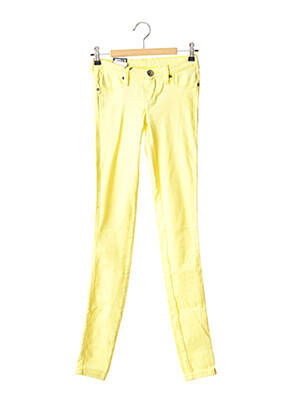 Jeans coupe slim broderie rivets taille basse jaune DR DENIM femme