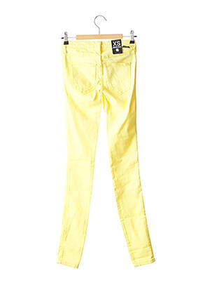 Jeans coupe slim broderie rivets taille basse jaune DR DENIM femme