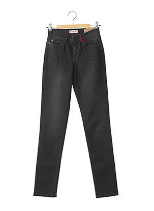 Jeans coupe slim broderie rivets taille haute noir RED-TAG femme