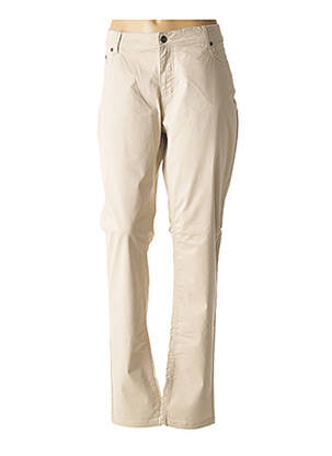 Pantalon droit stretch taille normale beige JENSEN femme